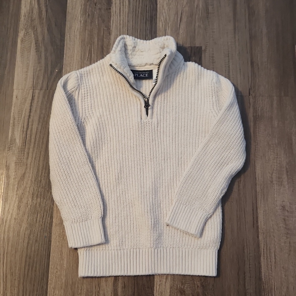The Children's Place Ivory Zip Sweater Size 4/5